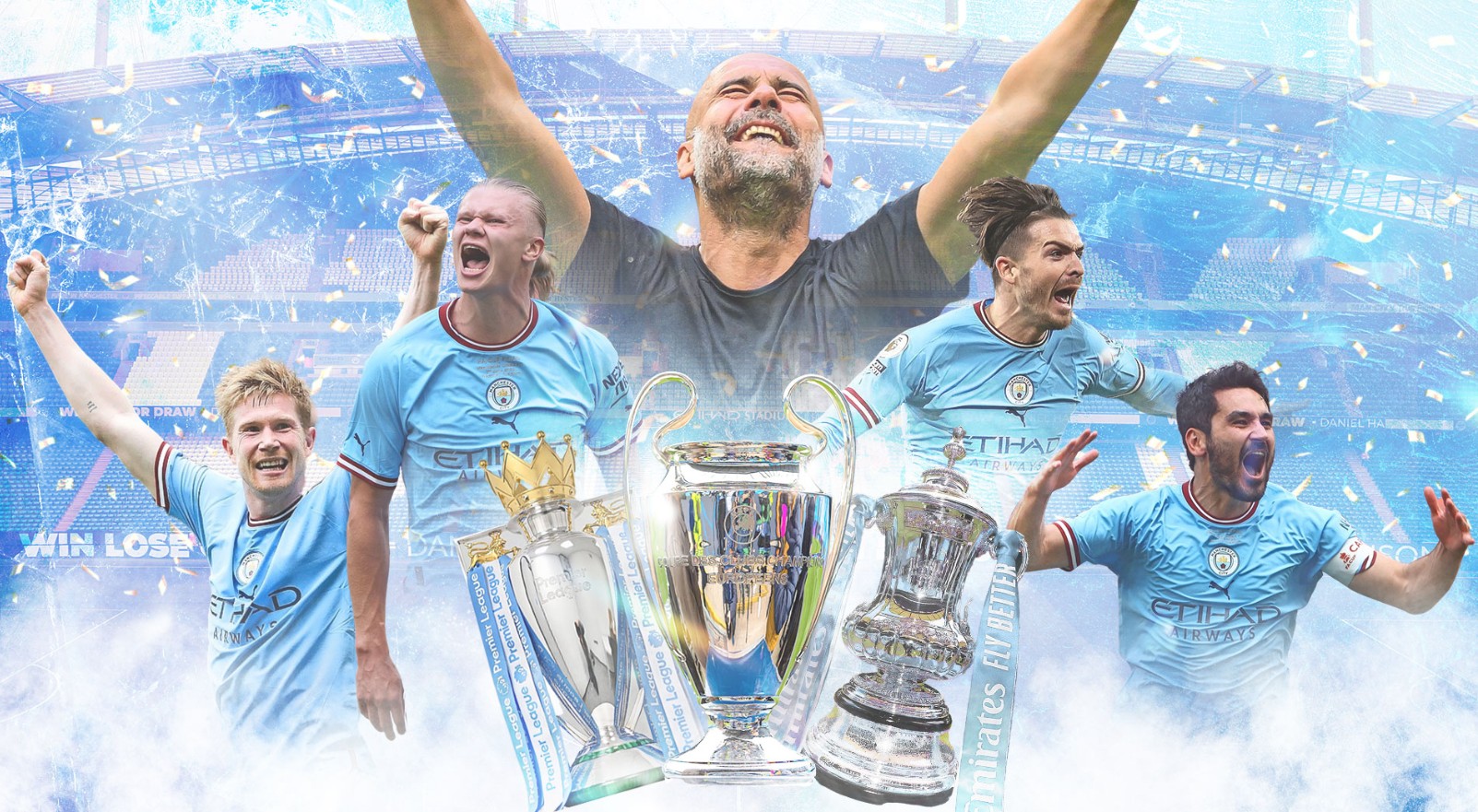 HLV Pep Guardiola giúp Manchester City lần đầu tiên trong lịch sử chinh phục được 